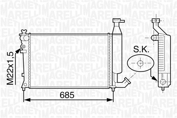 MAGNETI MARELLI radiatorius, variklio aušinimas 350213117800